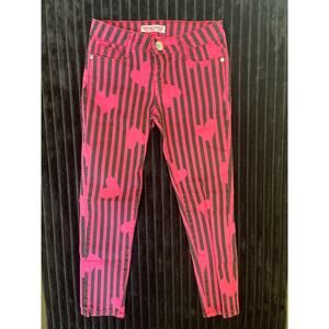 Crystal Vogue Girls’ Skinny Jeans - Size 7 - Pink Hearts All Over Print
